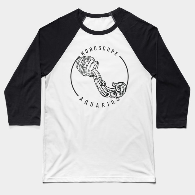 Zodiac Sign Aquarius Baseball T-Shirt by Snowman store